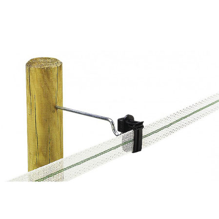 Aislador pastor eléctrico madera CR40 para ajustar en este tipo de postes.